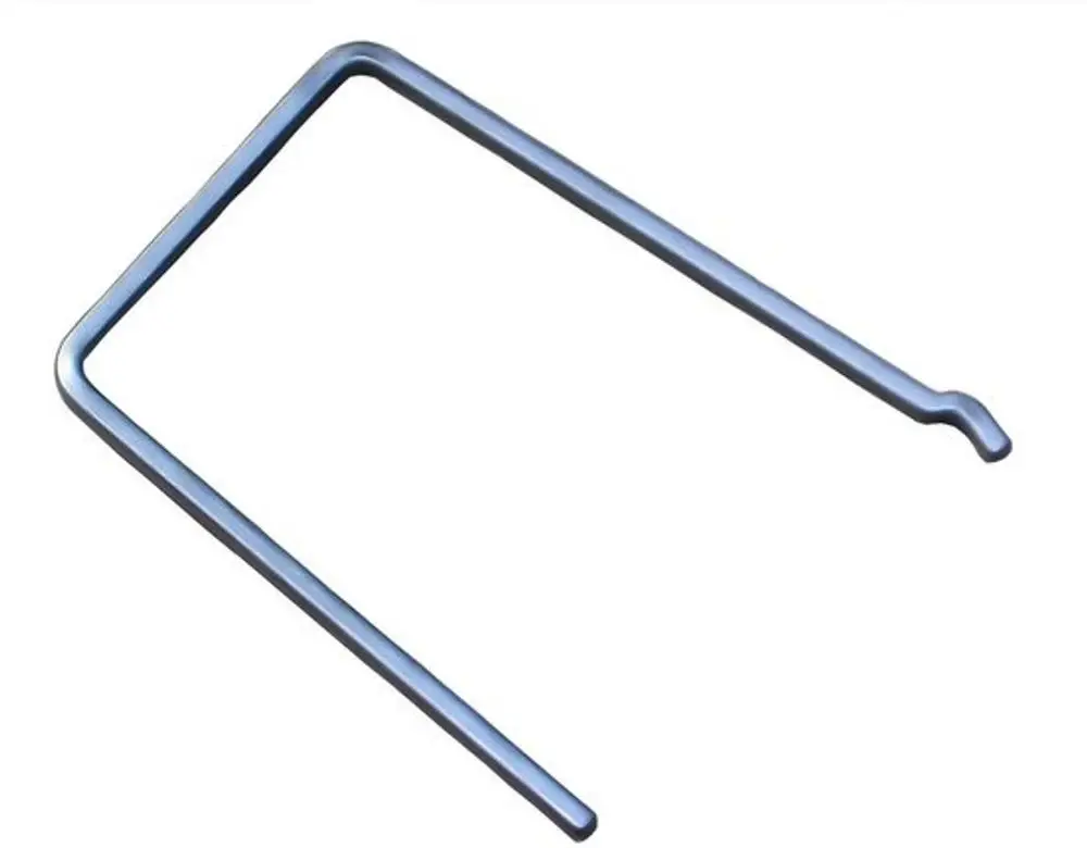 BOSCH Haltefeder in U-Form, aus Metall gefertigt. Die Struktur weist eine offene Seite auf, die zur Befestigung geeignet ist. Ideal für diverse Anwendungsbereiche.